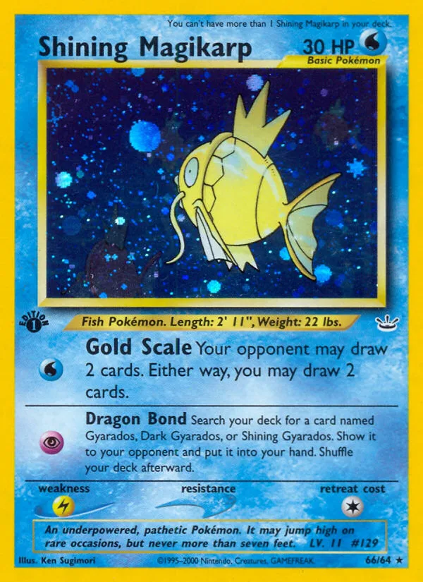 Shining Magikarp #66 Neo Revelation Pokemon card