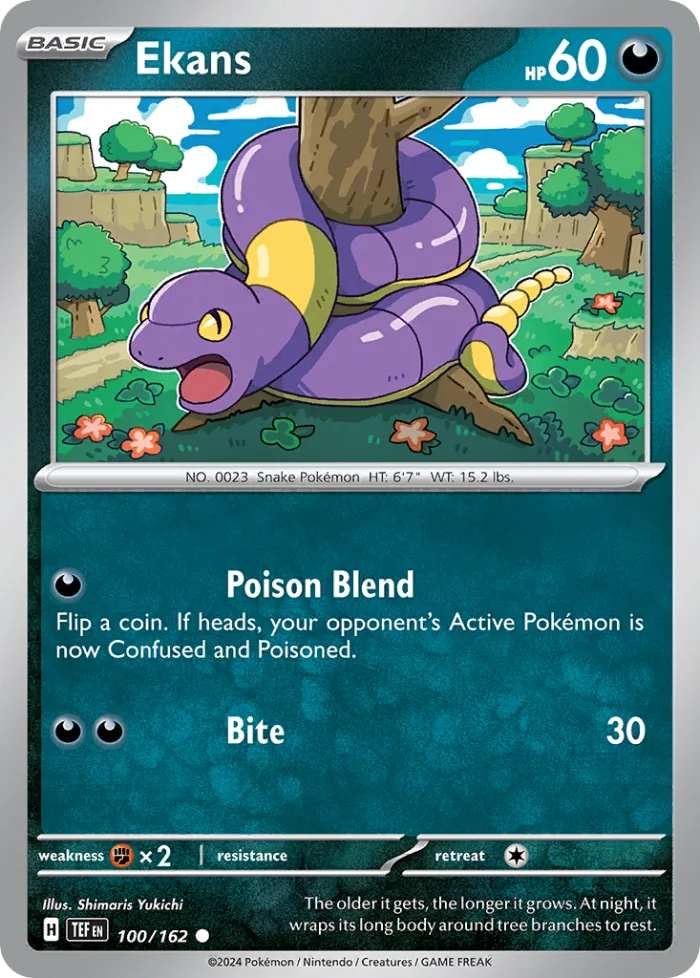 Ekans #100 Temporal Forces Pokemon card