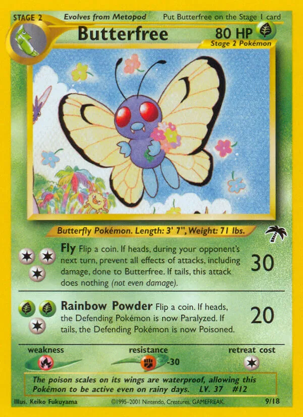 Butterfree #9 Southern Islands Pokemon card