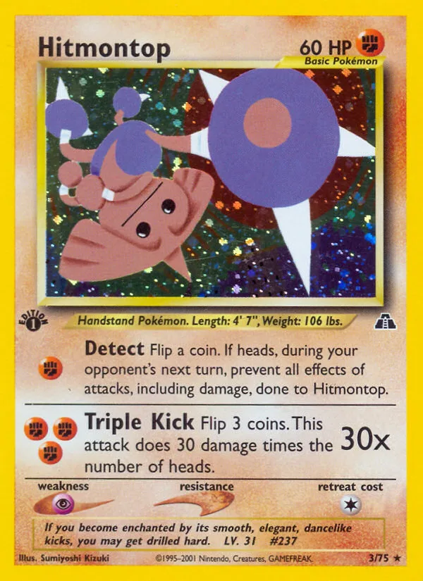 Hitmontop #3 Neo Discovery Pokemon card