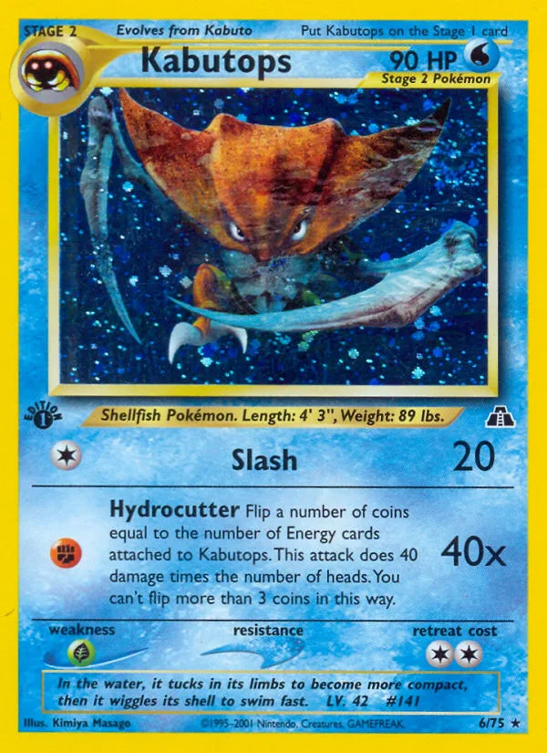 Kabutops #6 Neo Discovery Pokemon card