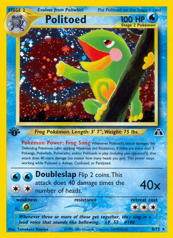 Politoed #8 Neo Discovery Pokemon card