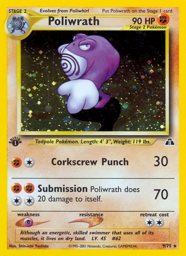 Poliwrath #9 Neo Discovery Pokemon card