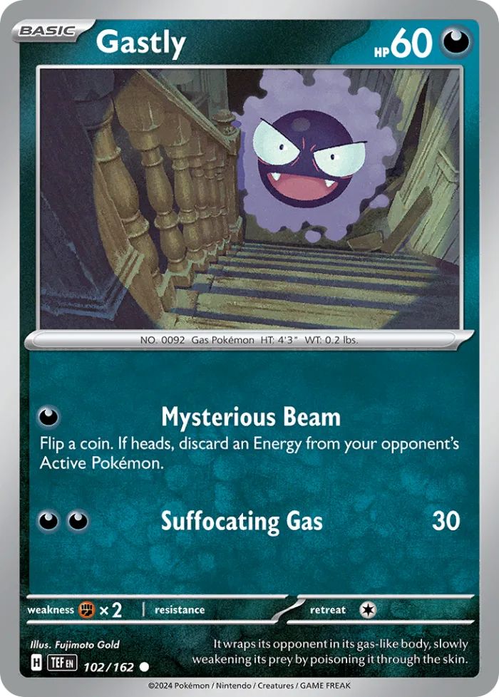 Gastly #102 Temporal Forces Pokemon card