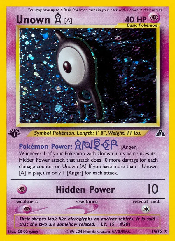 Unown [A] #14 Neo Discovery Pokemon card