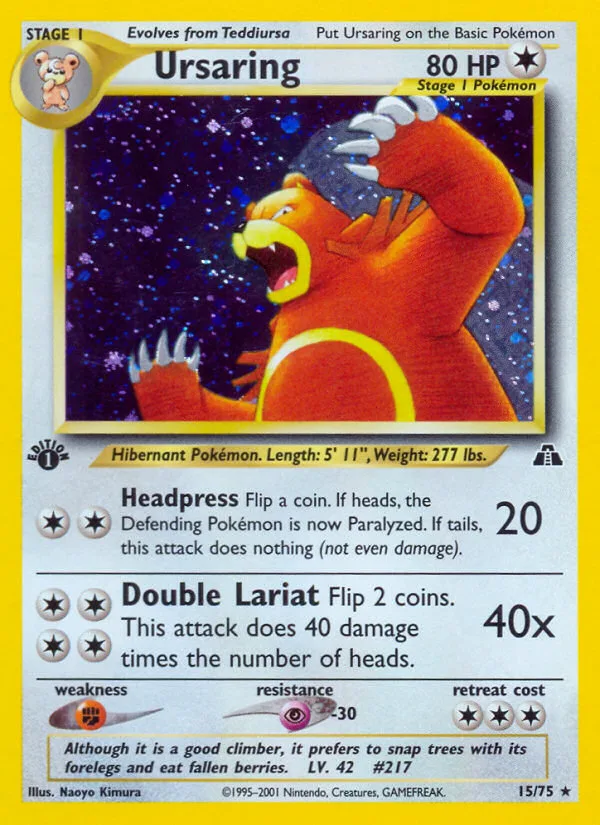 Ursaring #15 Neo Discovery Pokemon card