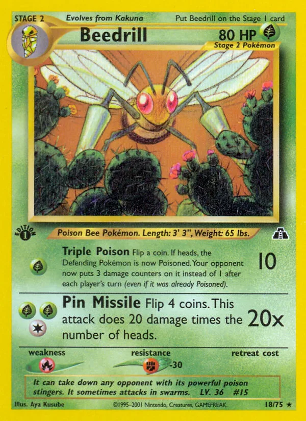 Beedrill #18 Neo Discovery Pokemon card