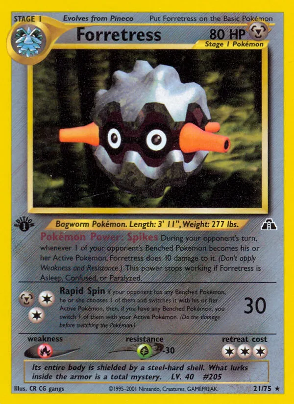 Forretress #21 Neo Discovery Pokemon card