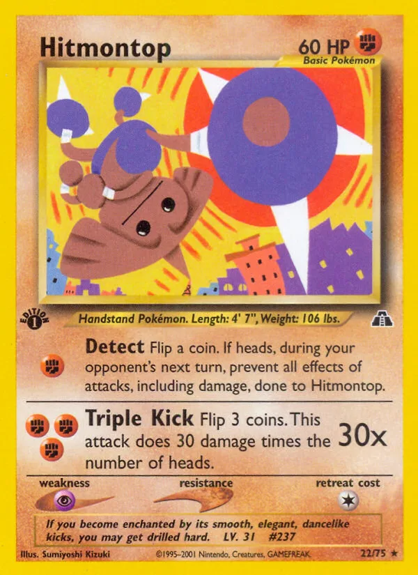 Hitmontop #22 Neo Discovery Pokemon card