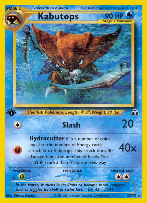 Kabutops #25 Neo Discovery Pokemon card