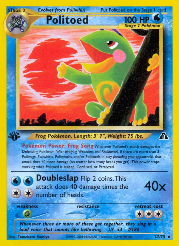 Politoed #27 Neo Discovery Pokemon card