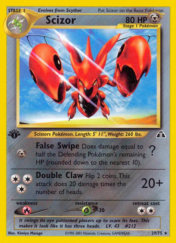Scizor #29 Neo Discovery Pokemon card
