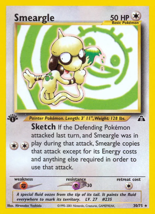 Smeargle #30 Neo Discovery Pokemon card