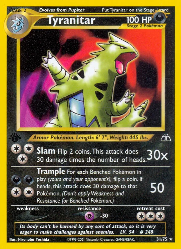 Tyranitar #31 Neo Discovery Pokemon card