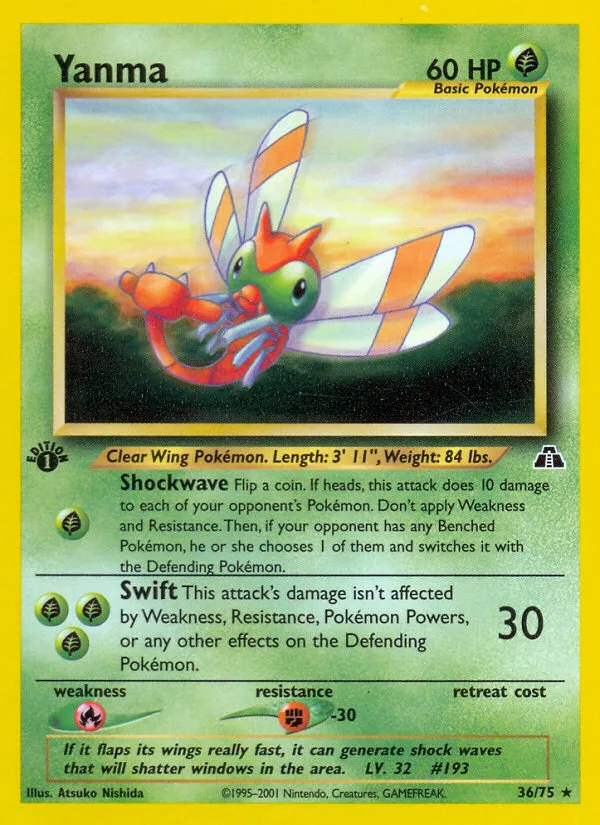 Yanma #36 Neo Discovery Pokemon card