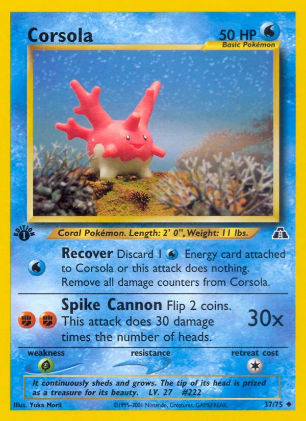 Corsola #37 Neo Discovery Pokemon card