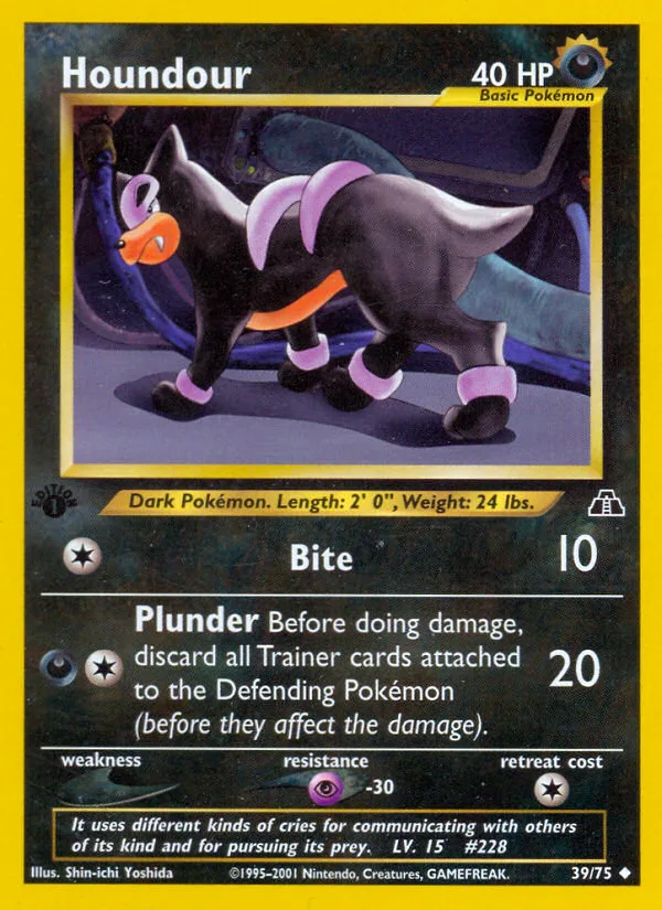 Houndour #39 Neo Discovery Pokemon card