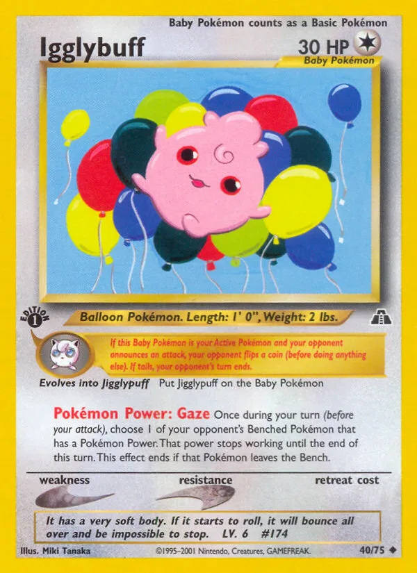 Igglybuff #40 Neo Discovery Pokemon card