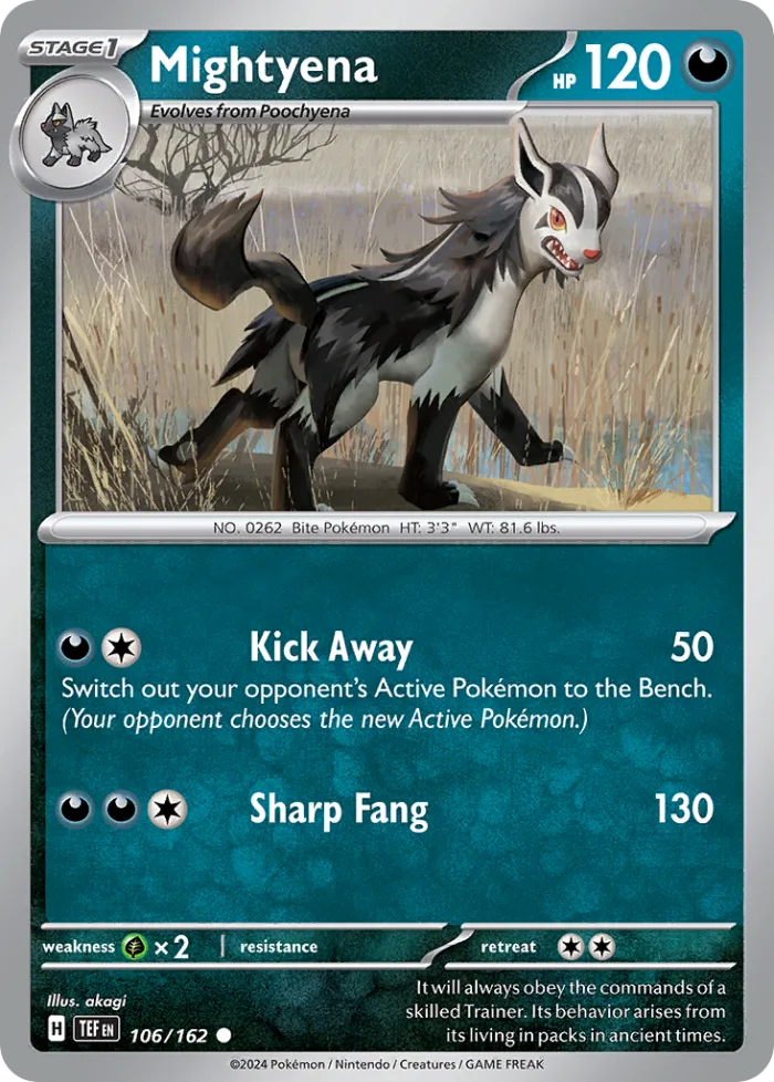 Mightyena #106 Temporal Forces Pokemon card