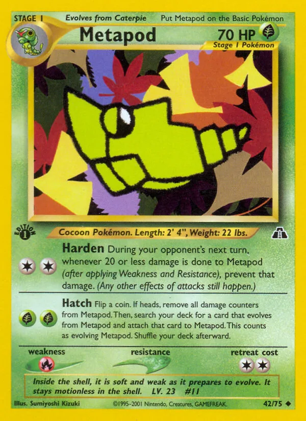 Metapod #42 Neo Discovery Pokemon card