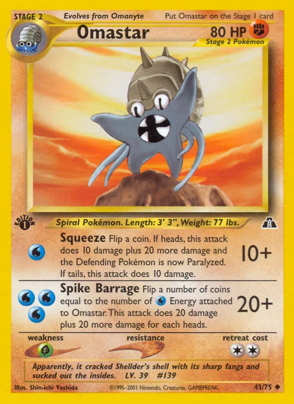 Omastar #43 Neo Discovery Pokemon card