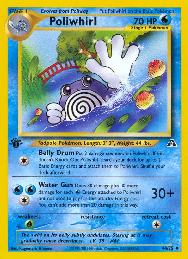 Poliwhirl #44 Neo Discovery Pokemon card