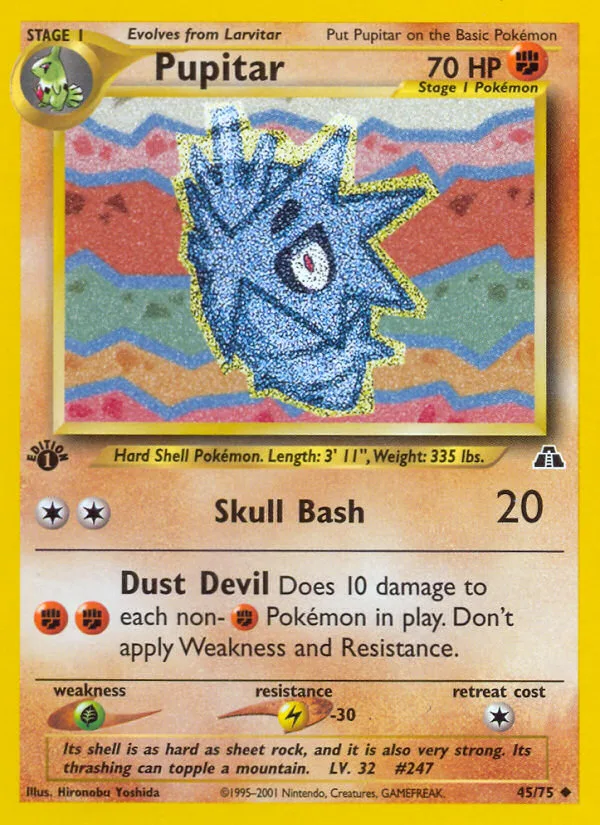 Pupitar #45 Neo Discovery Pokemon card