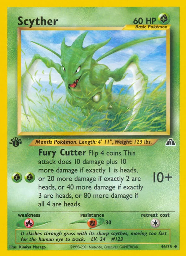 Scyther #46 Neo Discovery Pokemon card