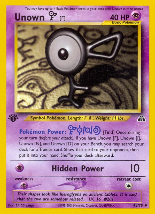 Unown [F] #48 Neo Discovery Pokemon card