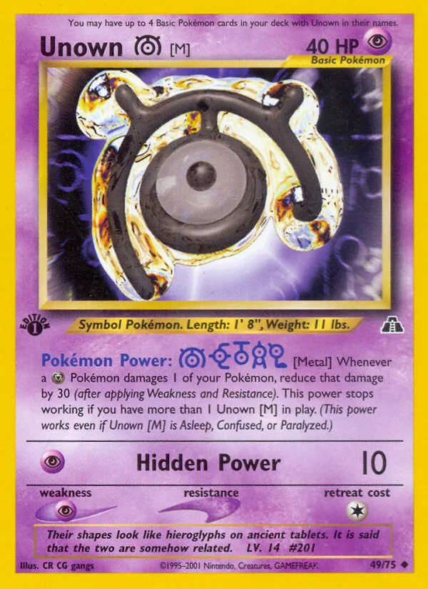Unown [M] #49 Neo Discovery Pokemon card