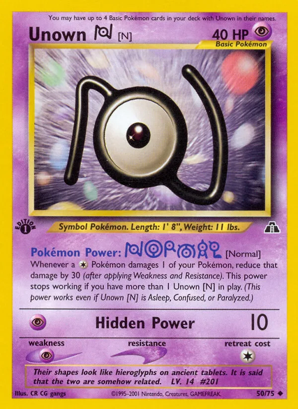 Unown [N] #50 Neo Discovery Pokemon card