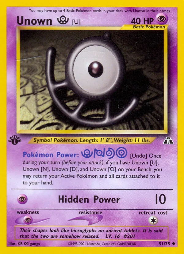 Unown [U] #51 Neo Discovery Pokemon card