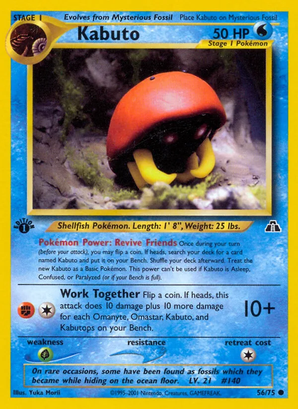 Kabuto #56 Neo Discovery Pokemon card
