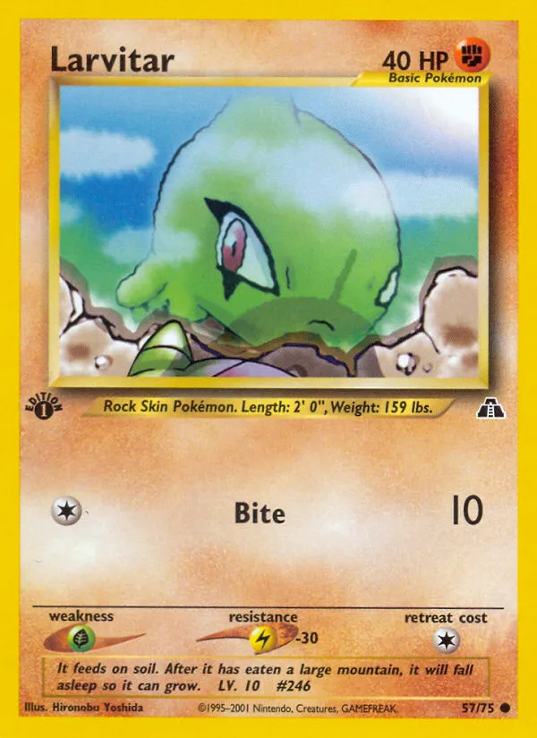 Larvitar #57 Neo Discovery Pokemon card