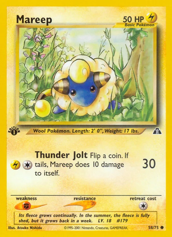 Mareep #58 Neo Discovery Pokemon card