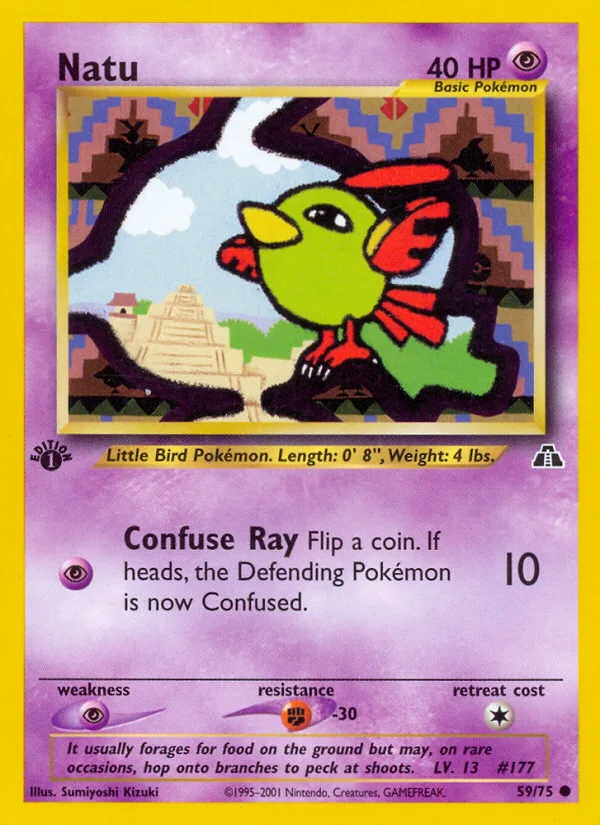 Natu #59 Neo Discovery Pokemon card