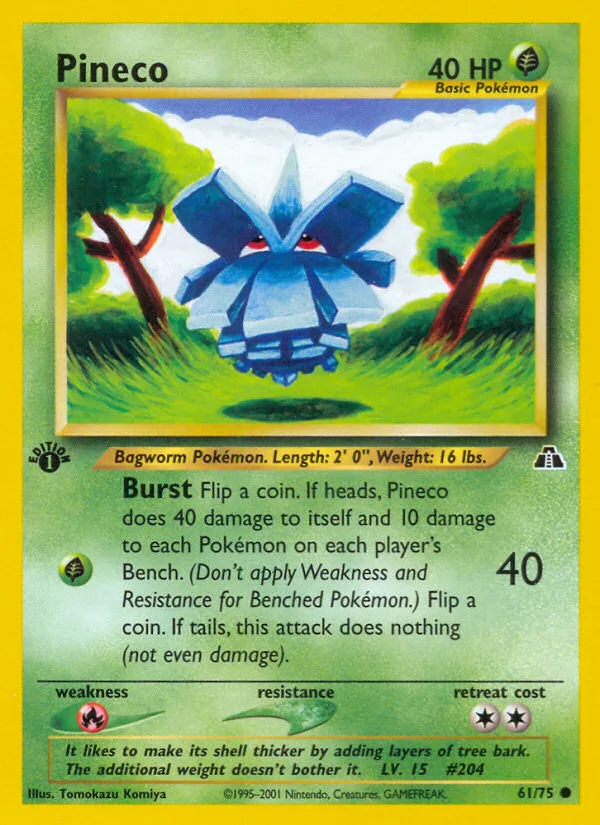 Pineco #61 Neo Discovery Pokemon card
