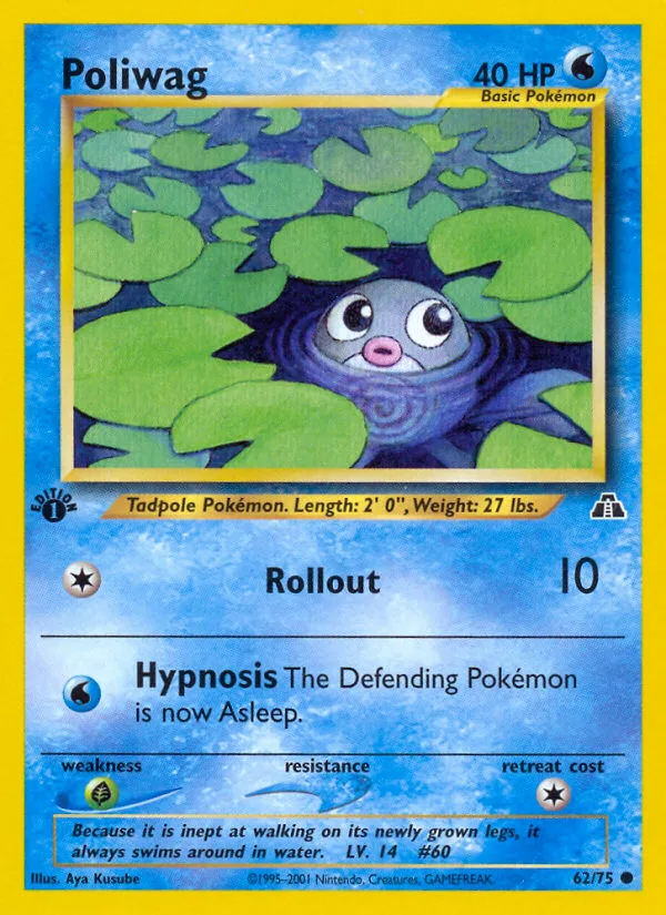 Poliwag #62 Neo Discovery Pokemon card
