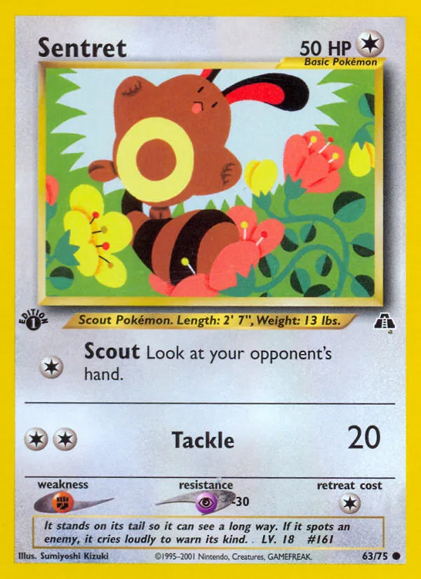 Sentret #63 Neo Discovery Pokemon card