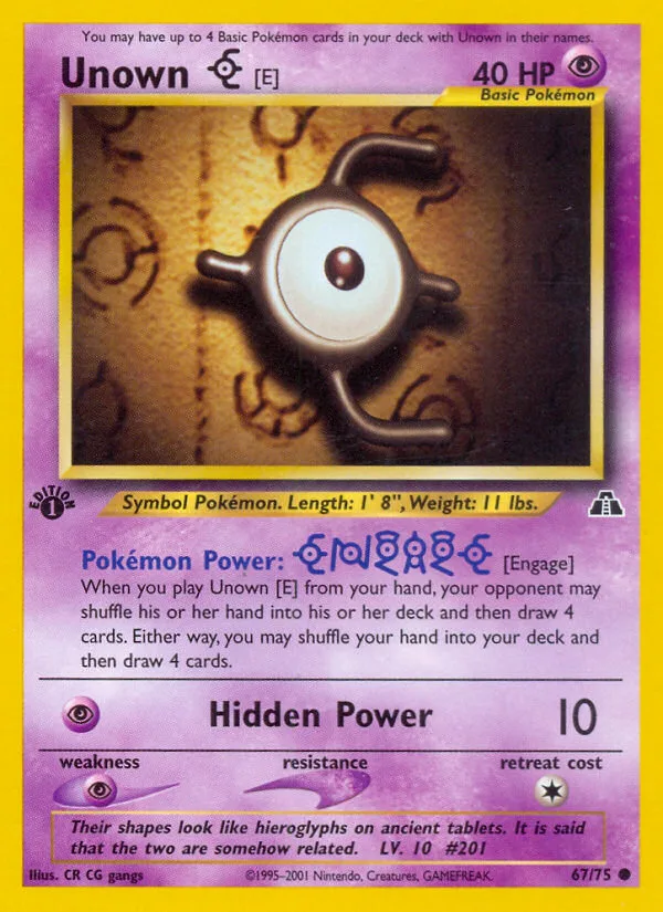 Unown [E] #67 Neo Discovery Pokemon card
