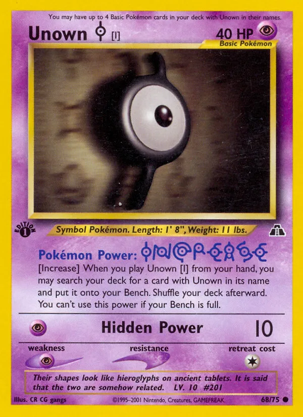 Unown [I] #68 Neo Discovery Pokemon card