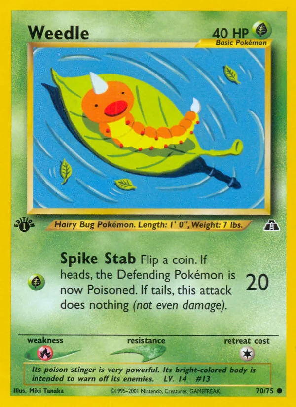 Weedle #70 Neo Discovery Pokemon card