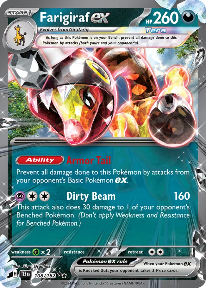 Farigiraf ex #108 Temporal Forces Pokemon card