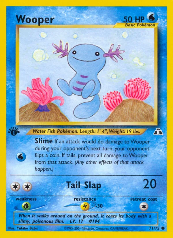 Wooper #71 Neo Discovery Pokemon card