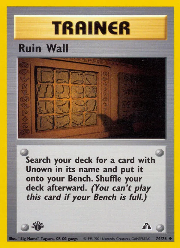 Ruin Wall #74 Neo Discovery Pokemon card