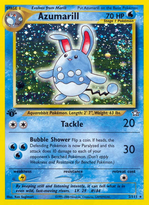Azumarill #2 Neo Genesis Pokemon card
