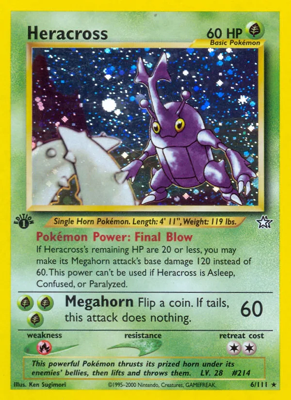 Heracross #6 Neo Genesis Pokemon card