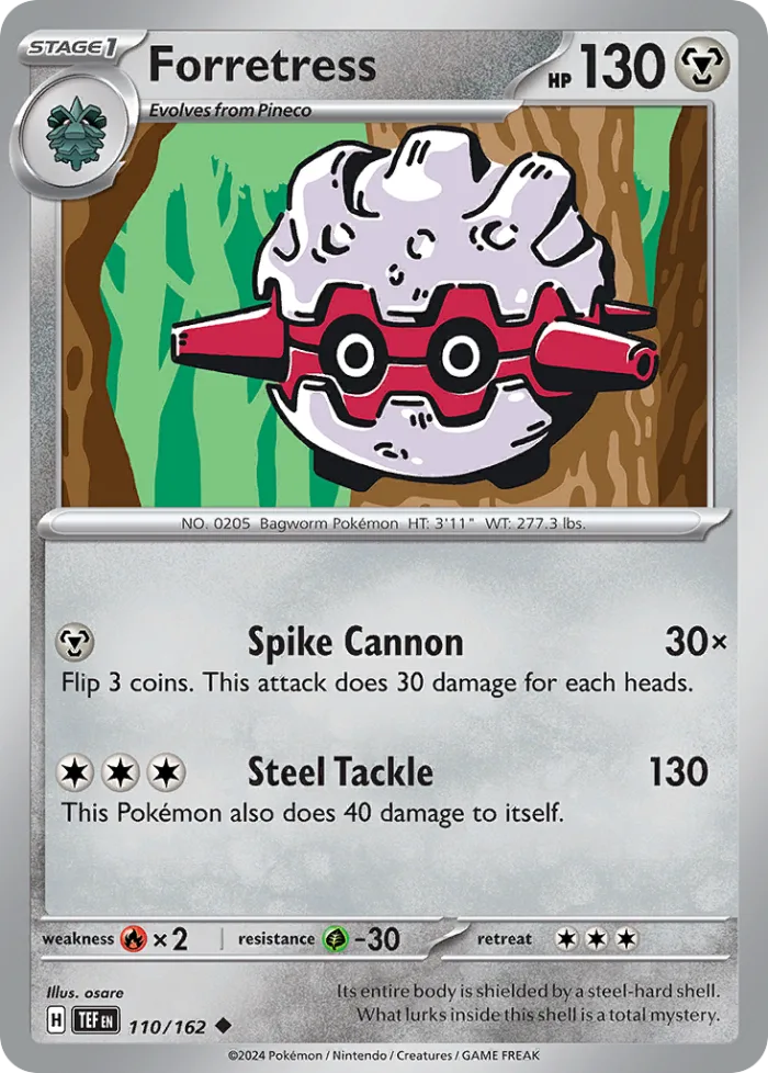 Forretress #110 Temporal Forces Pokemon card