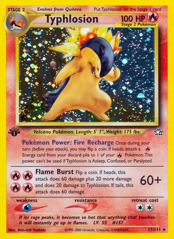 Typhlosion #17 Neo Genesis Pokemon card