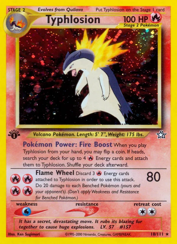 Typhlosion #18 Neo Genesis Pokemon card